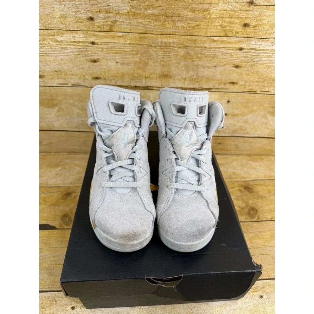 Jordan‎ 6 Retro PS Pure Platinum Glacier Blue Gold HF0413-074 Kids Size 2Y